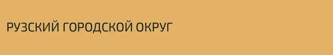 РУЗСКИЙ ГОРОДСКОЙ ОКРУГ
